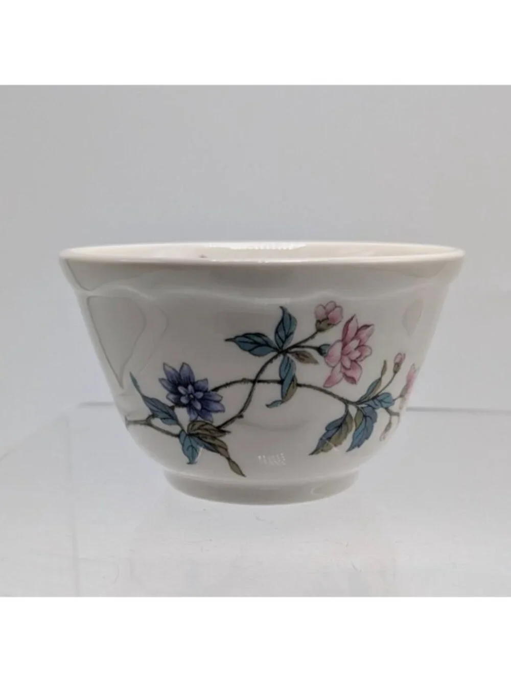 Syracuse China Custard Cup Summerdale Floral White Ceramic Bowl 4 inch wide